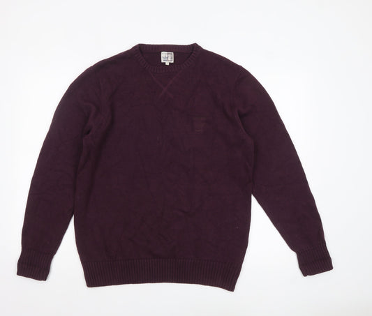 Firetrap Men's Purple Cotton Crew Neck Jumper Size L