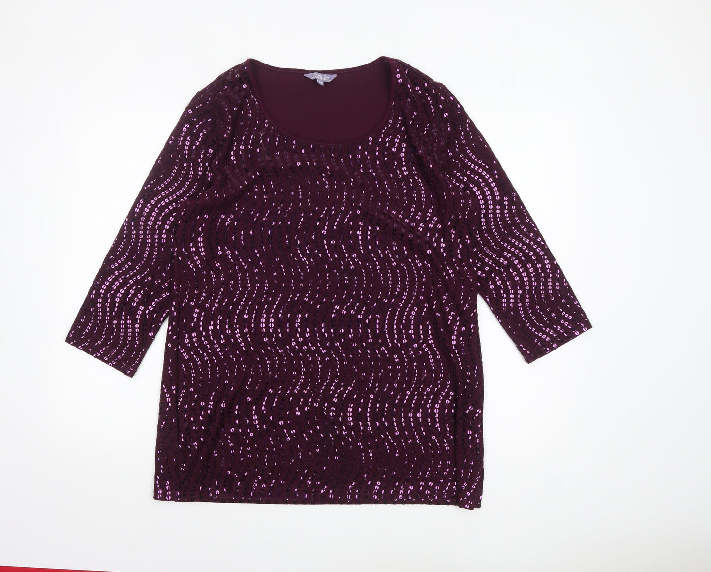 Michele Hope Women’s Purple Sequin Tunic Top Size 14/16