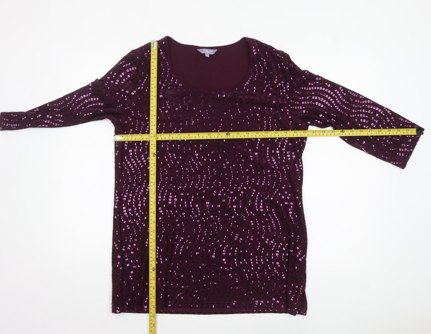Michele Hope Women’s Purple Sequin Tunic Top Size 14/16