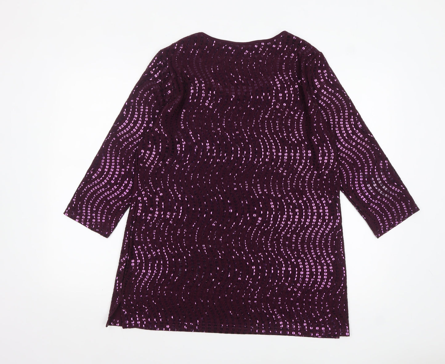 Michele Hope Women’s Purple Sequin Tunic Top Size 14/16