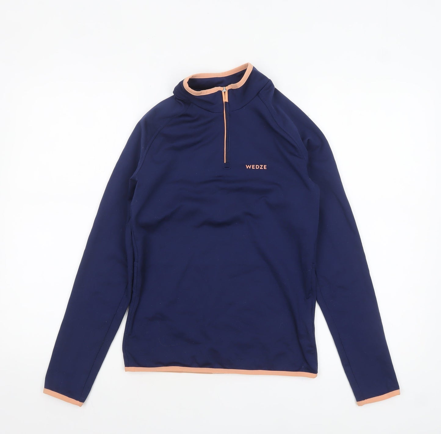 Wedze Girls Blue 14 Years 1/4 Zip Long Sleeve Ski Top