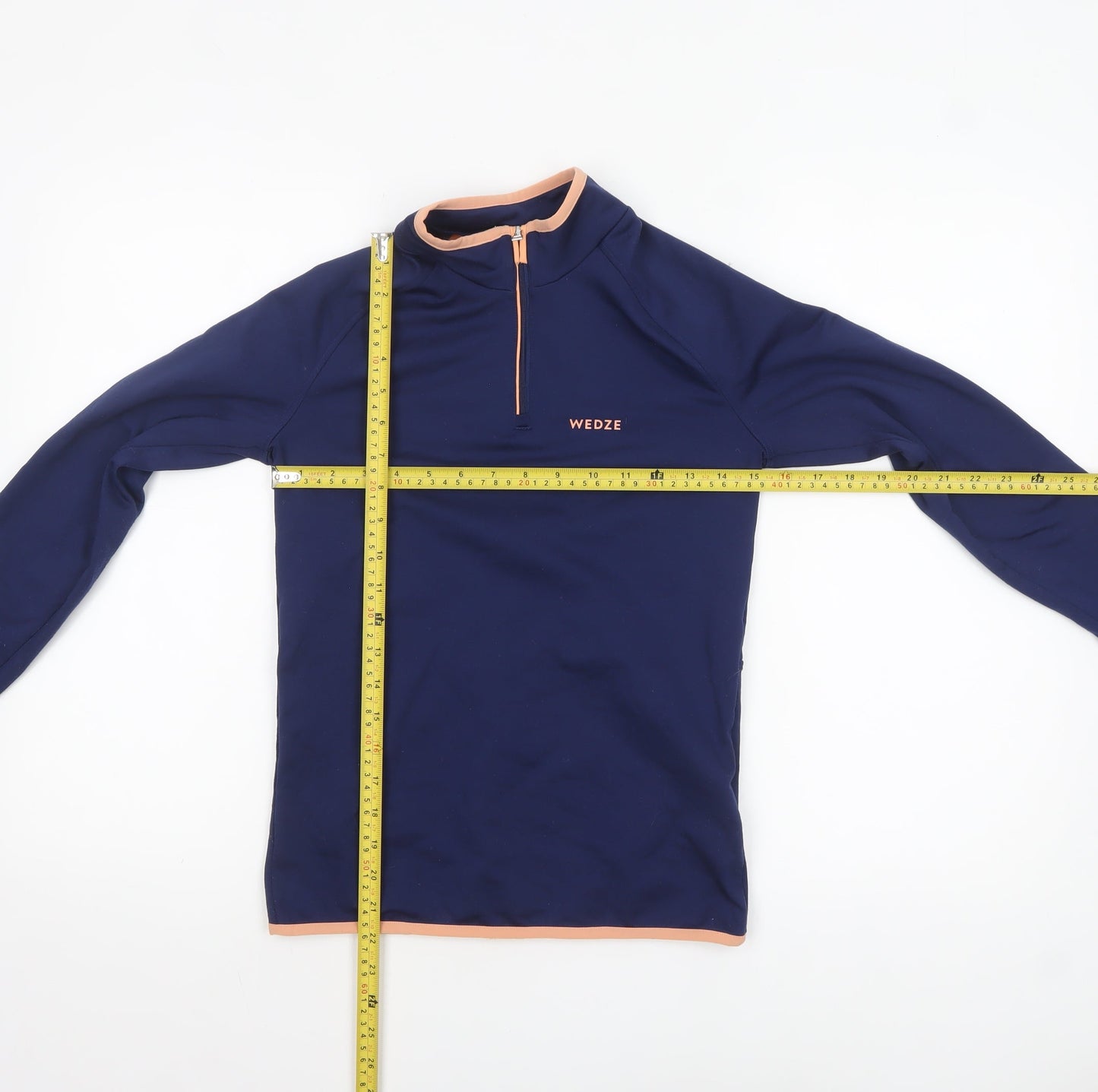 Wedze Girls Blue 14 Years 1/4 Zip Long Sleeve Ski Top