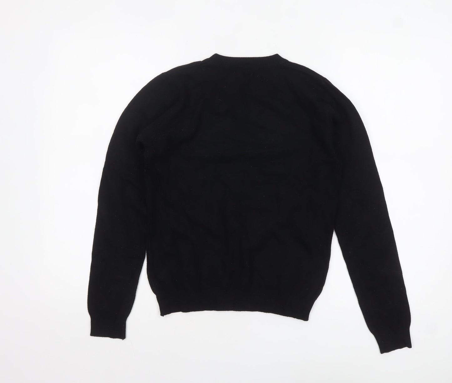 QED London Women's Black Floral Embroidered Knit Jumper Size S