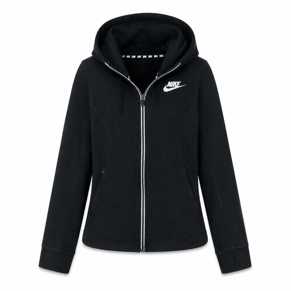 Nike Women Black Full Zip Hoodie Size S Cotton Blend Casual