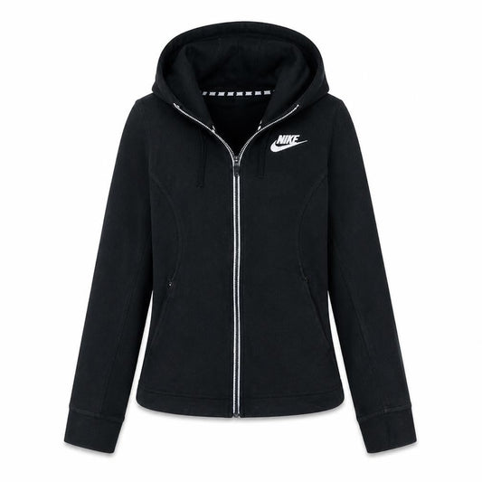 Nike Women Black Full Zip Hoodie Size S Cotton Blend Casual