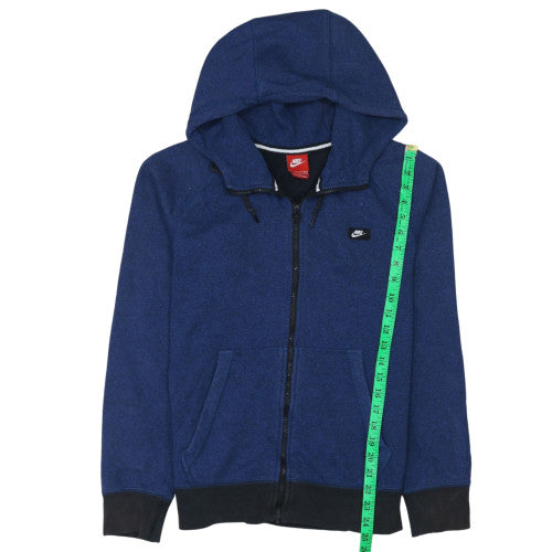 Nike Men's Blue Full Zip Hoodie Size S Fleece Cotton Blend