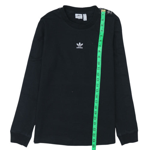 Adidas Women's Black Long Sleeve Crew Neck Cotton T-Shirt Size 8