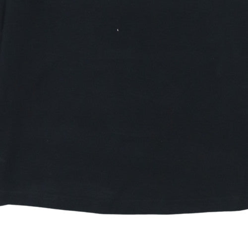 Adidas Women's Black Long Sleeve Crew Neck Cotton T-Shirt Size 8