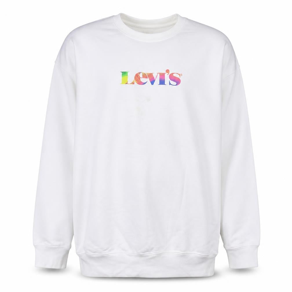 Levi's Men's White 2XL Relaxed Fit Crew Neck Graphic Sweatshirt