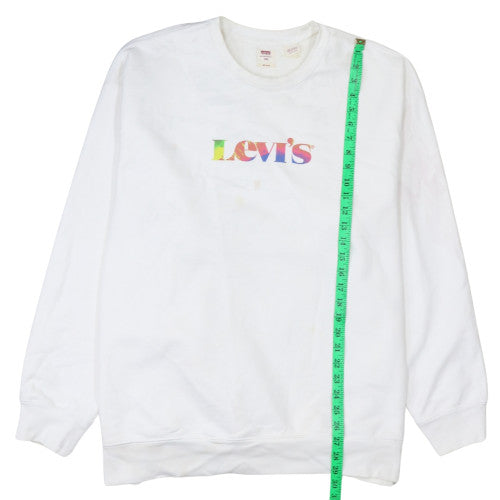 Levi's Men's White 2XL Relaxed Fit Crew Neck Graphic Sweatshirt