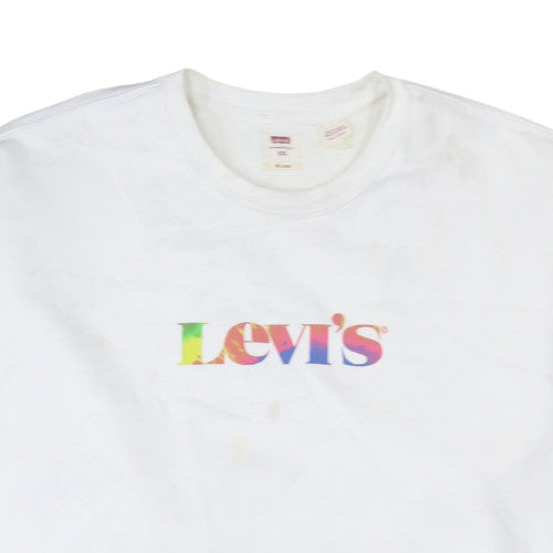 Levi's Men's White 2XL Relaxed Fit Crew Neck Graphic Sweatshirt