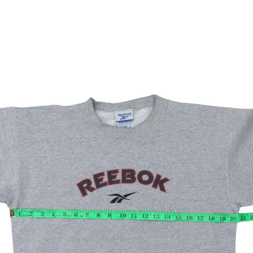 Reebok Mens Grey XL Pullover Crew Neck Sweatshirt Retro Logo Fleece