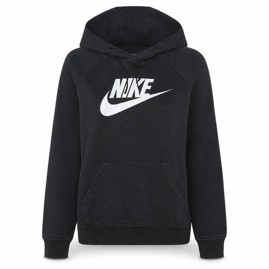 Nike Womens Black XS Pullover Hoodie with Logo Print