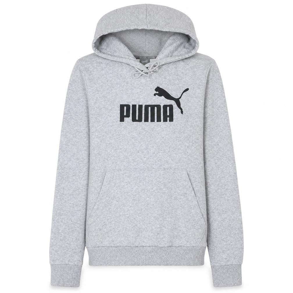 Puma Womens Grey Hooded Pullover Sweatshirt Size 12 M Logo Hoodie