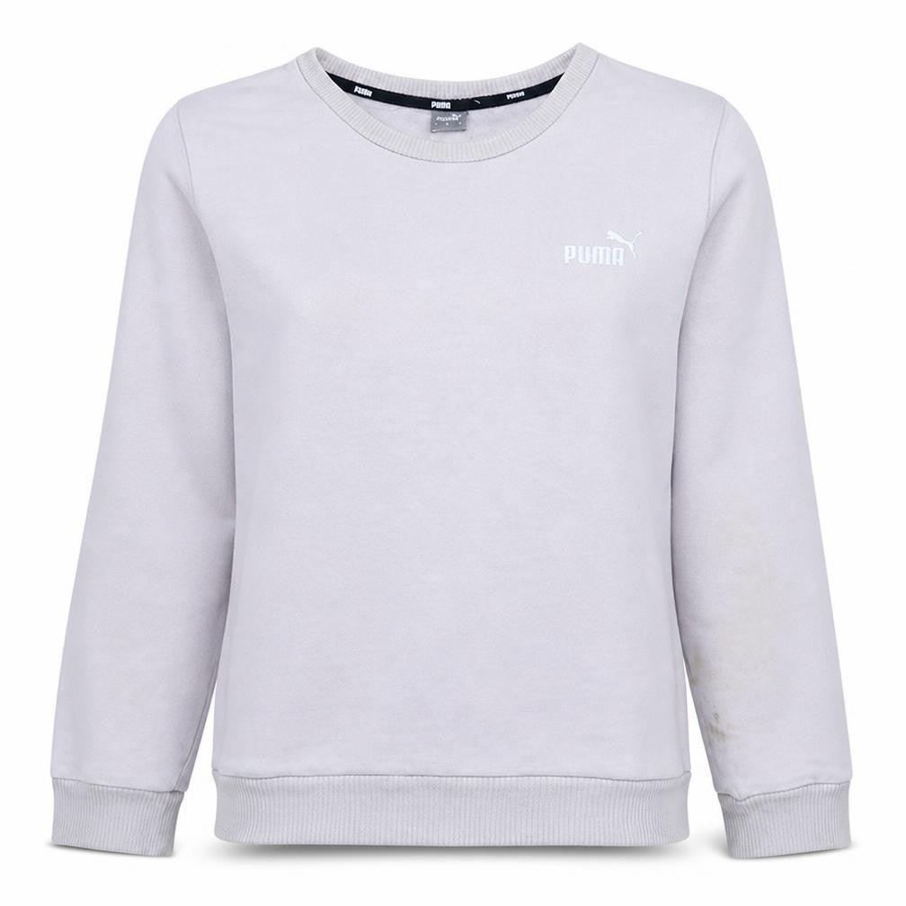 Puma Women Grey Crew Neck Pullover Sweatshirt Size M