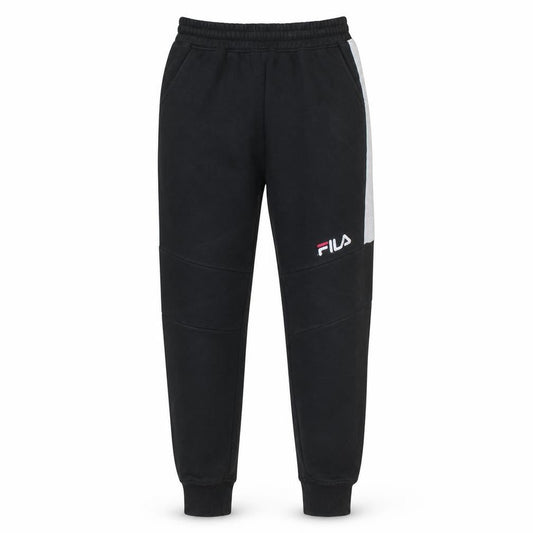 Front view of Fila Men's Black Jogger Trousers S Elastic Waist Fleece Casual