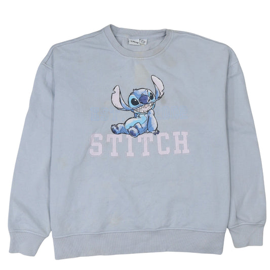 Primark Disney Women's Blue Stitch Sweatshirt Size L 14/16 Pullover