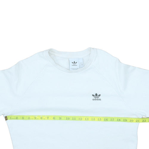 Adidas Men's White Crew Neck Sweatshirt Size S Pullover Logo Sportswear