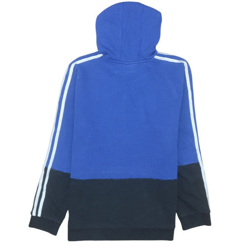 Adidas Blue Teens Pullover Hoodie Sweatshirt 18 Logo Sportswear