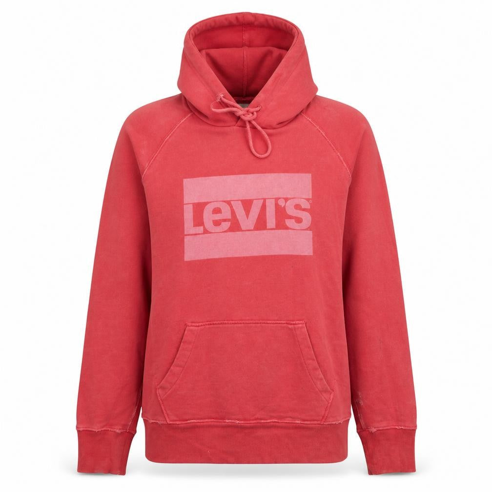 Levi's Womens Pink Pullover Hoodie M Logo Print Cotton Sweatshirt