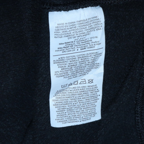 Nike Men Black Medium Crew Neck Pullover Sweatshirt Fleece Cotton Blend