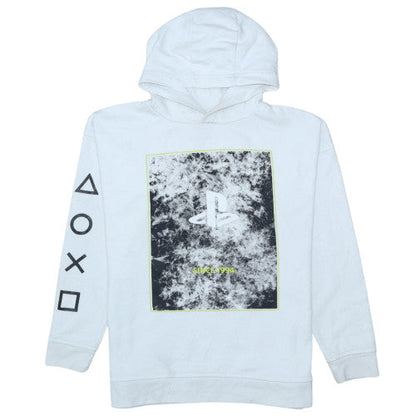 Additional front view of Primark PlayStation boys’ white hoodie 11-12 years pullover graphic print
