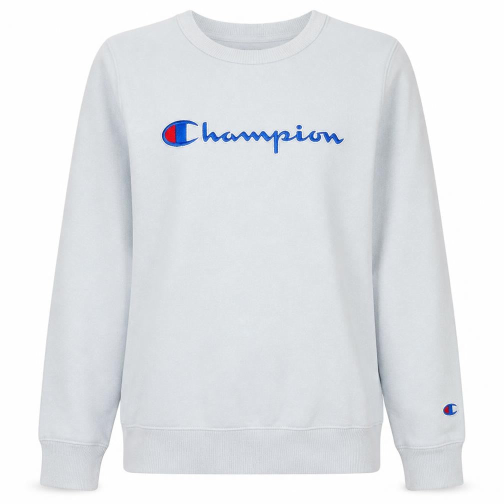 Champion Womens White Cotton Pullover Sweatshirt Size L Crew Neck