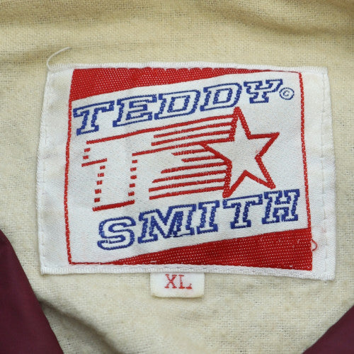Teddy Smith Men's Red XL Retro College Windbreaker Jacket