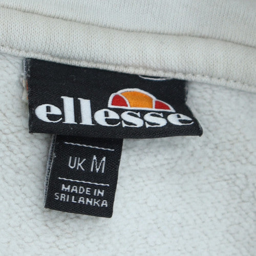 Ellesse Men's White Pullover Hoodie M Fleece Logo Sweatshirt