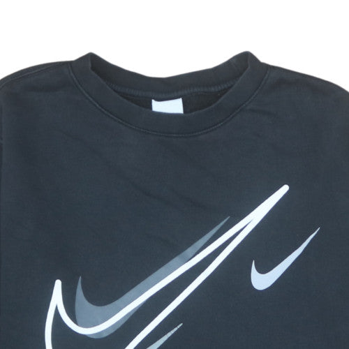 Nike Womens Black Medium Pullover Sweatshirt with Graphic Logo