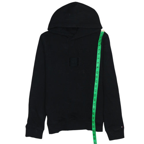 Tommy Hilfiger Boys Black Hoodie Size 164 Cotton Blend Pullover