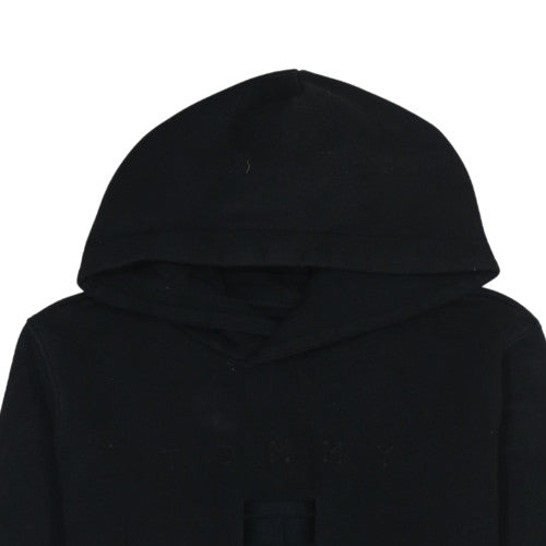 Tommy Hilfiger Boys Black Hoodie Size 164 Cotton Blend Pullover