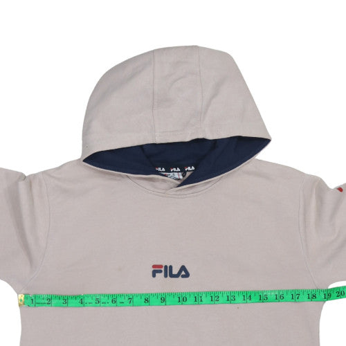 FILA Girls Beige Pullover Hoodie 13-14 Years Cotton Blend Logo Sweatshirt