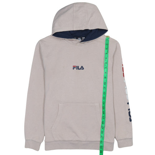 FILA Girls Beige Pullover Hoodie 13-14 Years Cotton Blend Logo Sweatshirt