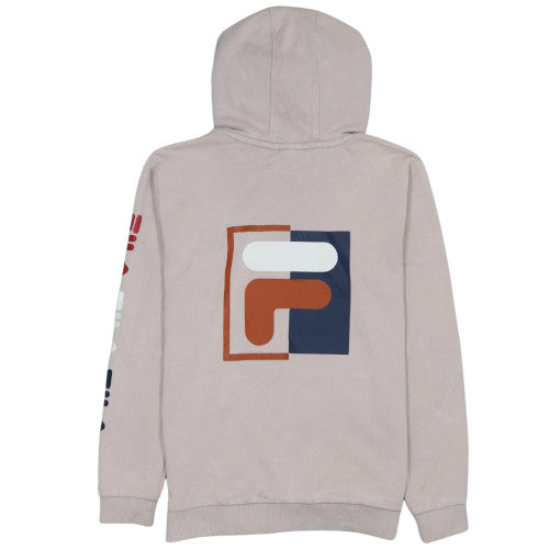 FILA Girls Beige Pullover Hoodie 13-14 Years Cotton Blend Logo Sweatshirt