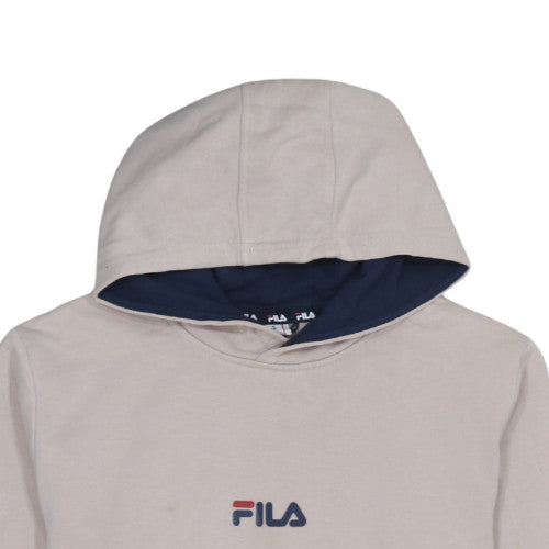 FILA Girls Beige Pullover Hoodie 13-14 Years Cotton Blend Logo Sweatshirt
