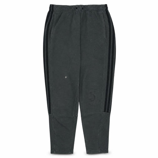 Front view of Adidas Men’s Black Fleece Jogger Trousers, size L, Tapered Fit