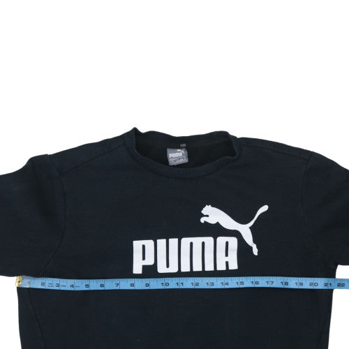 Puma Men's Black Crew Neck Logo Sweatshirt Size M