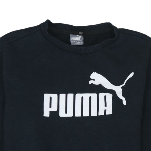 Puma Men's Black Crew Neck Logo Sweatshirt Size M