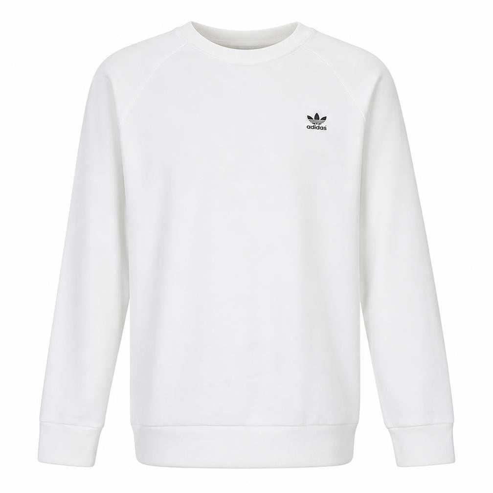 Adidas Mens White Crew Neck Pullover Sweatshirt Size L