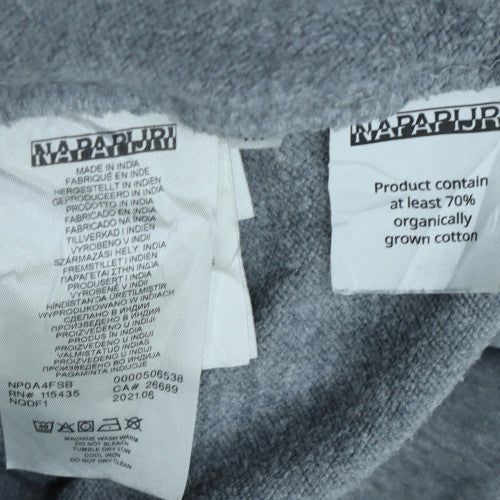 Napapijri Women's Grey Pullover Sweatshirt Size M Logo Cotton