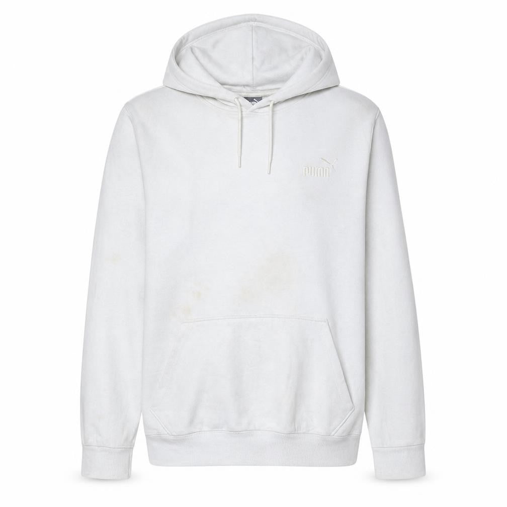 Puma Men's White Pullover Hoodie L Sports Fleece Regular Fit