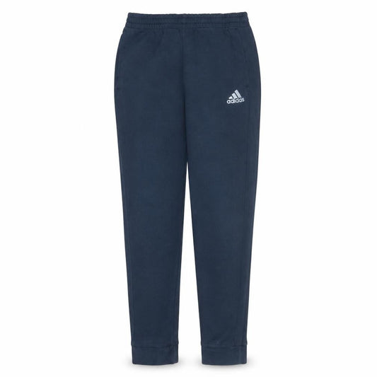 Front view of Adidas Men's Navy Blue Jogger Sweatpants, size M, Elastic Waist