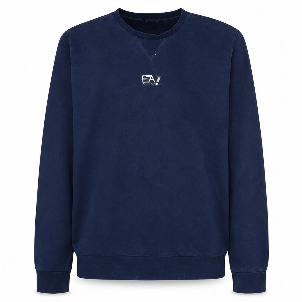 Emporio Armani EA7 Men's Blue Crew Neck Pullover Sweatshirt M