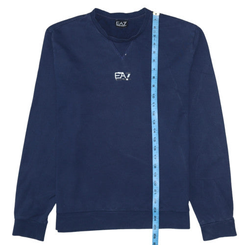 Emporio Armani EA7 Men's Blue Crew Neck Pullover Sweatshirt M