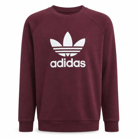 Adidas Men's Red Crew Neck Logo Sweatshirt Size S
