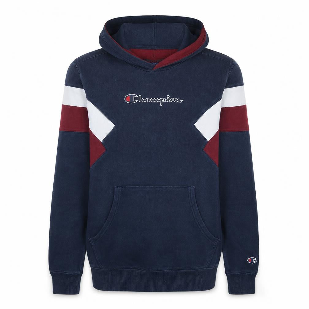 Champion Boys Blue Colourblock Pullover Hoodie XL 13-14 Years