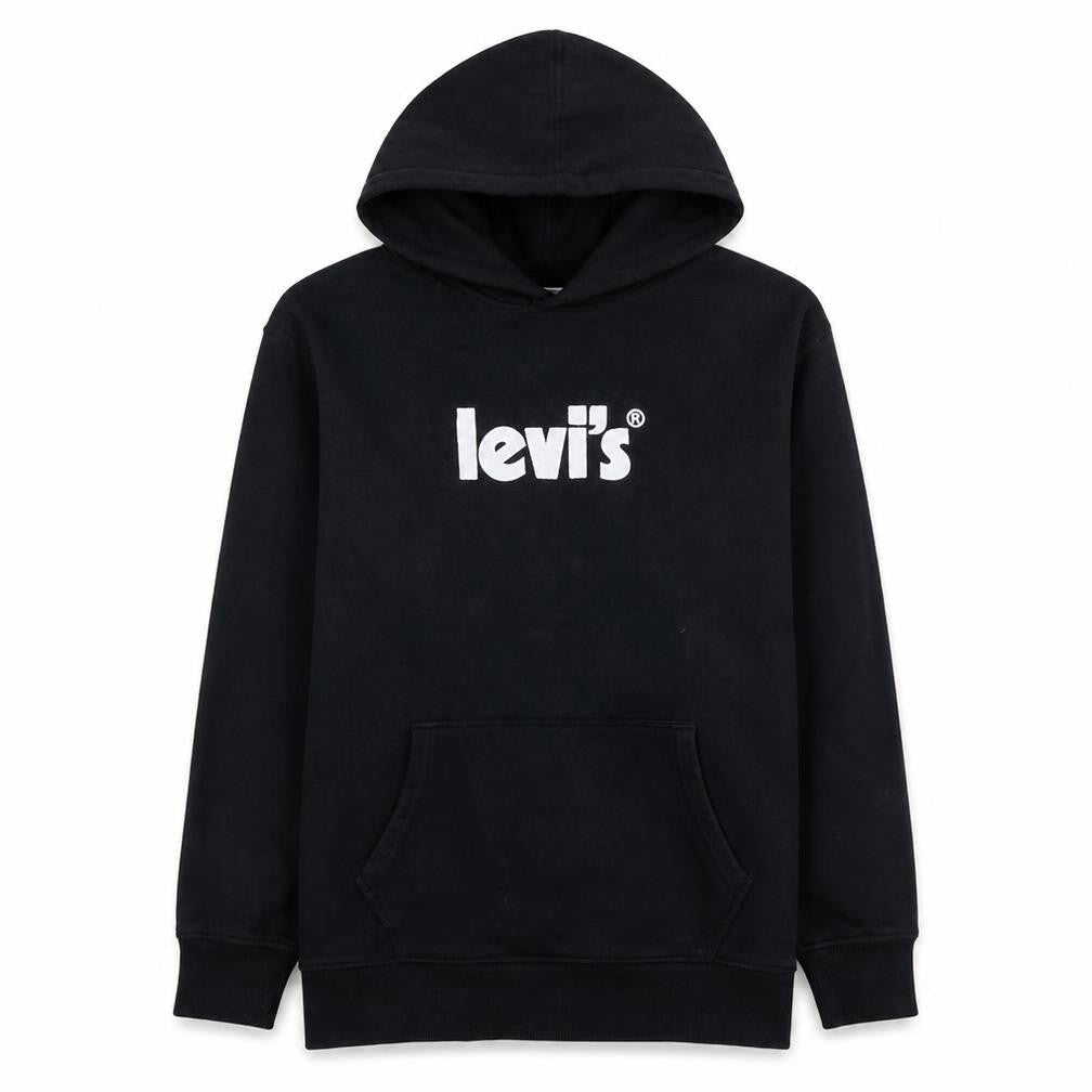 Levi's Men's Black Pullover Hoodie L Relaxed Fit Logo Sweatshirt