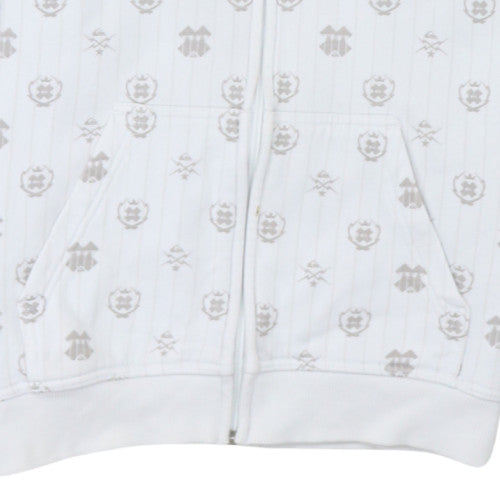 Quiksilver Women's White Full Zip Hoodie Size M Polyester Print