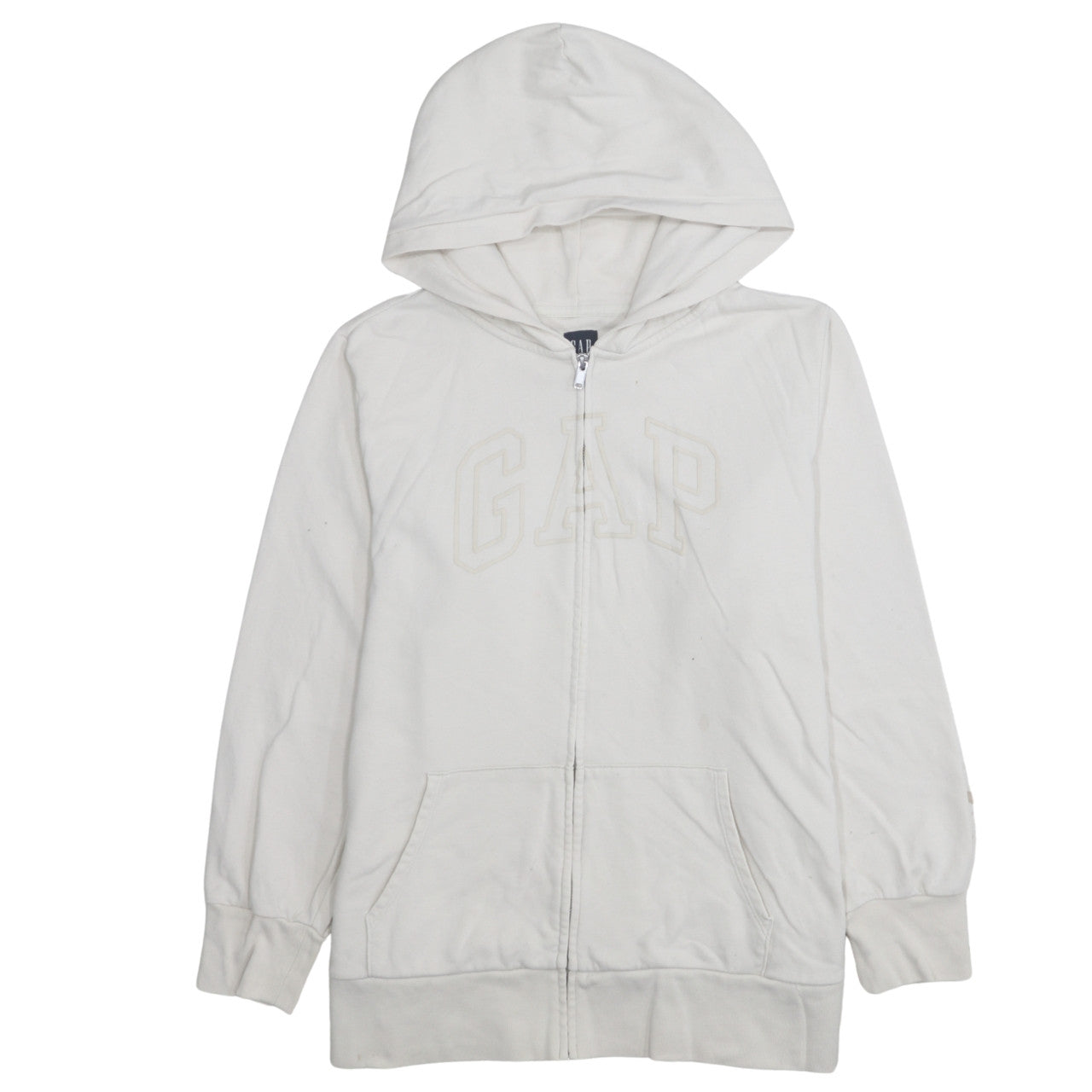 GAP Men’s Ivory Full Zip Hoodie XL Classic Cotton Blend